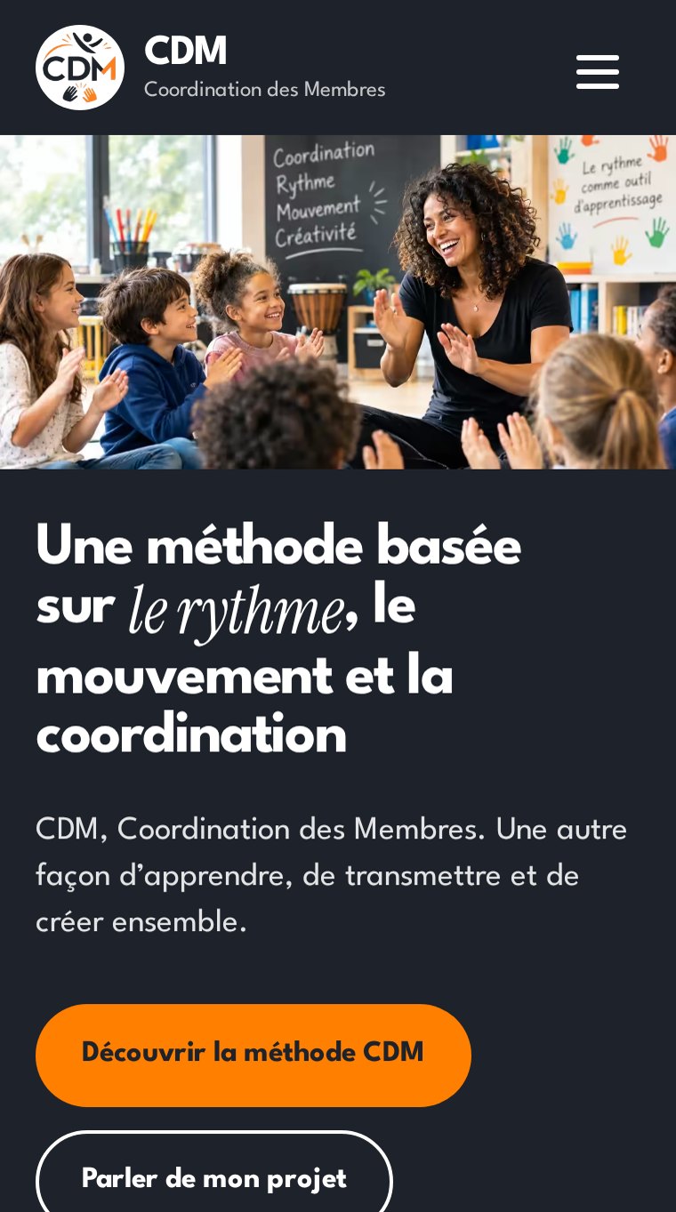 Page d'accueil du site CDM